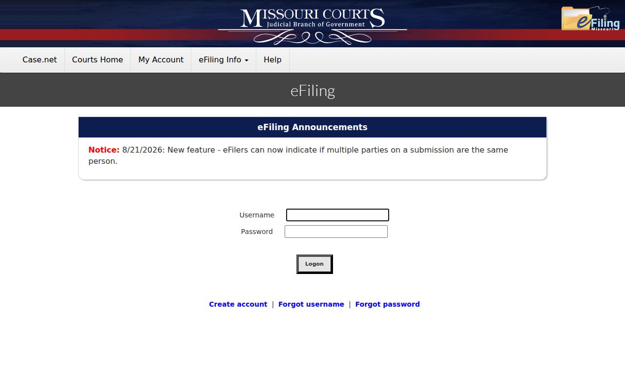 Monroe County case search Missouri eFiling and public terminal context