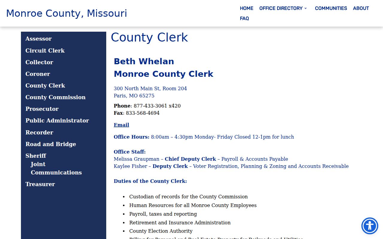 Monroe County civil docket County Clerk distinction