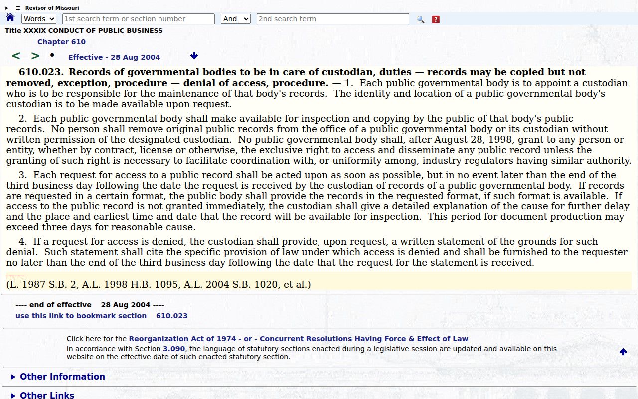 Monroe County civil docket public records custodian rule