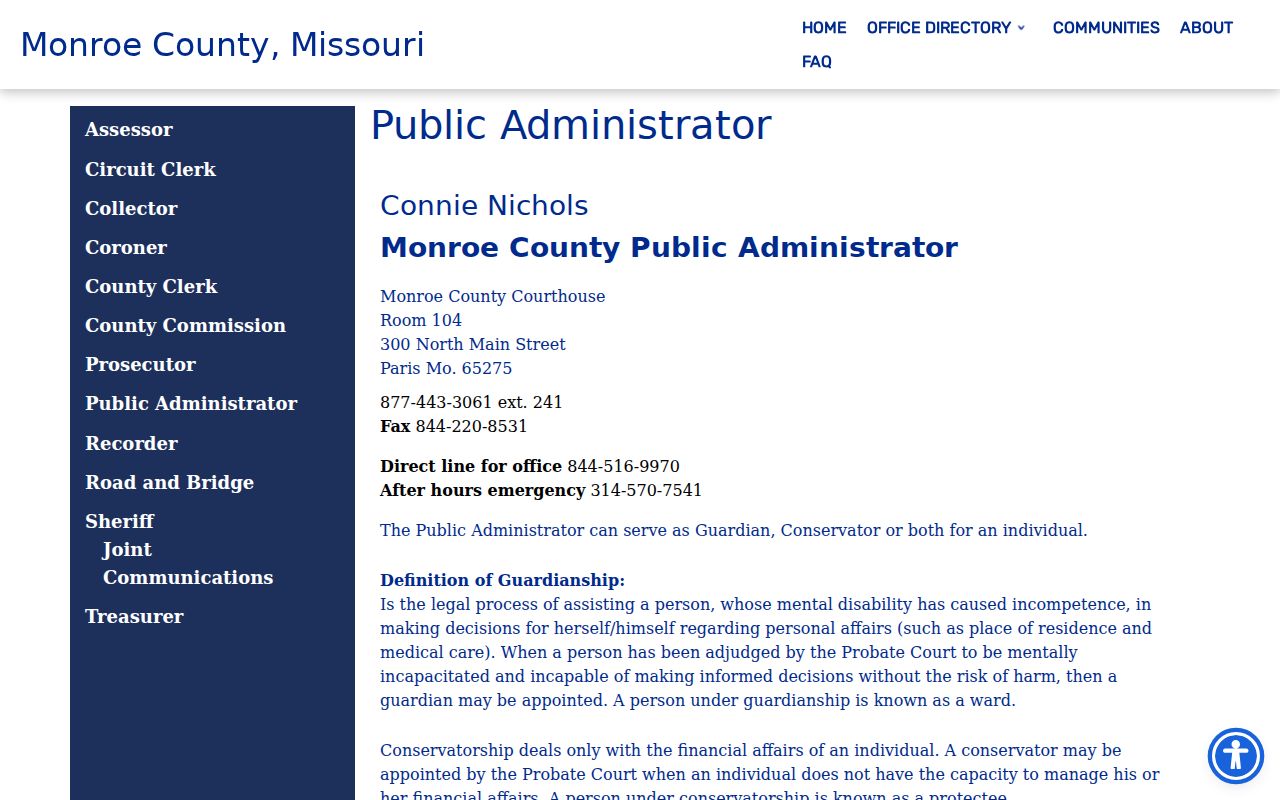 Monroe County civil docket probate and guardianship filing context