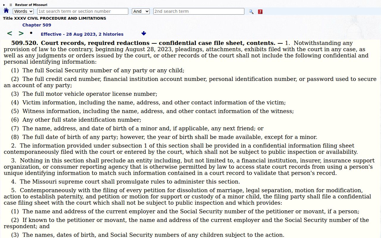 Monroe County court records redaction rule for personal identifiers