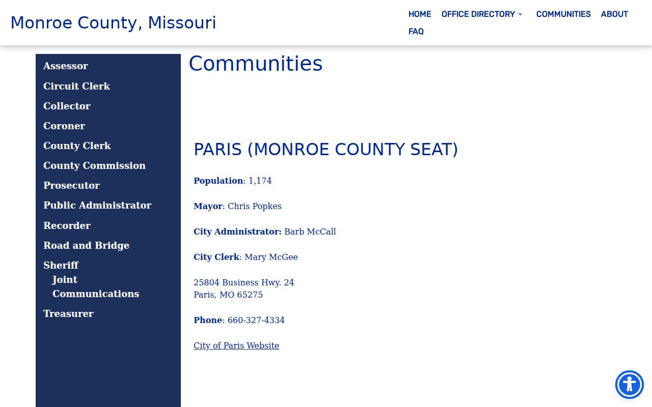 Monroe County court docket community contacts