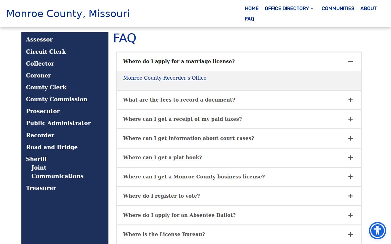 Monroe County court docket FAQ for clerk and Case.net access