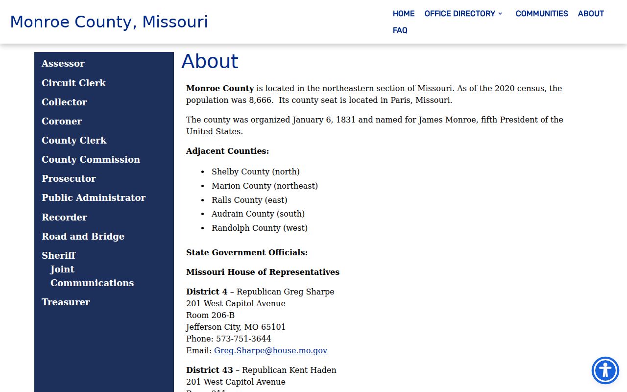 Monroe County court docket county seat information